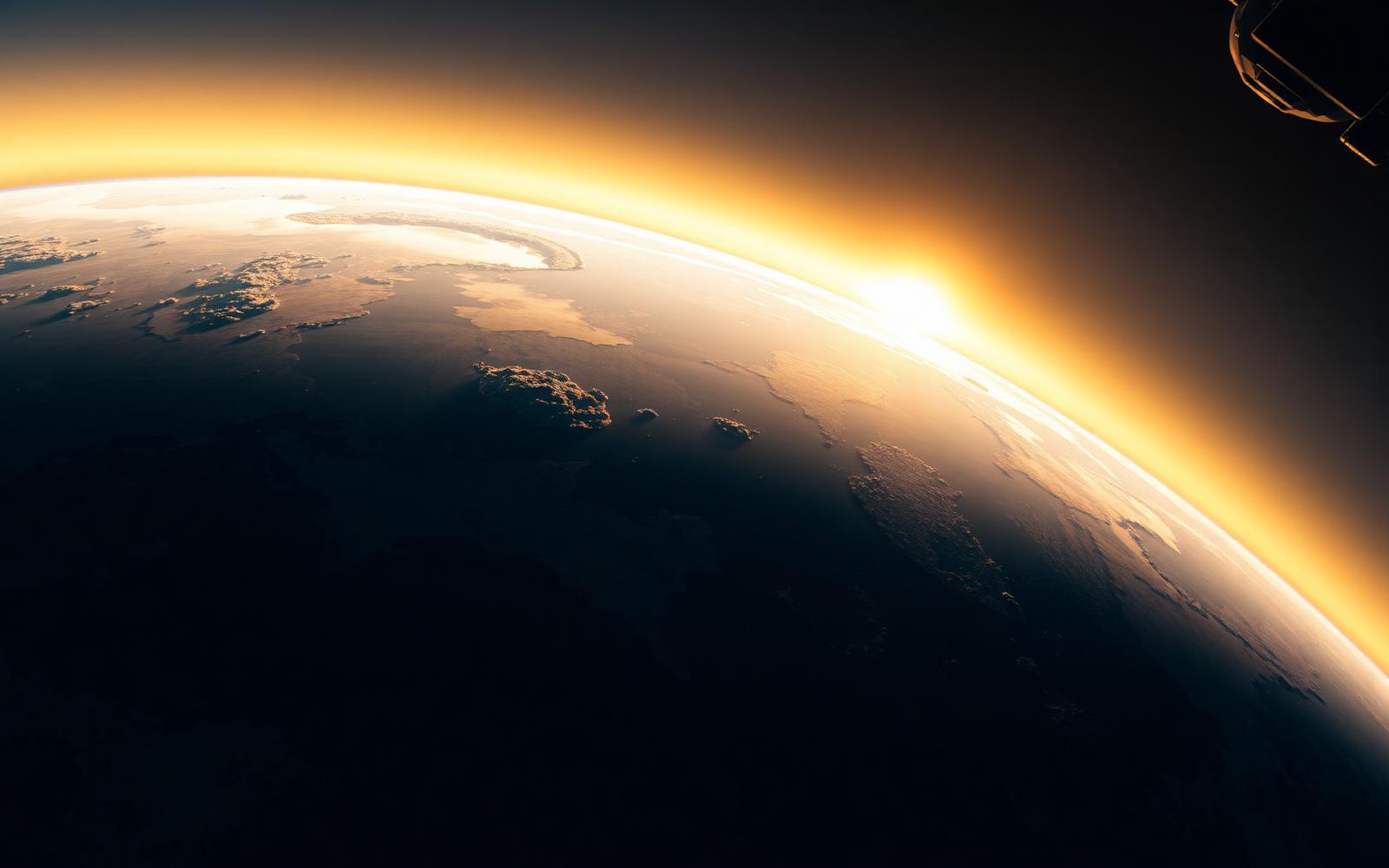 Sunrise over Earth from orbit